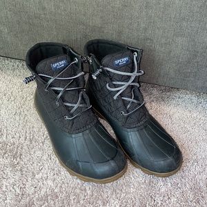Sperry Duck Boots size 8 Womens Black and Brown